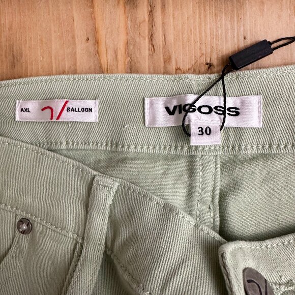 NWT Vigoss Ace High Rise Straight Balloon Stretch‎ Jeans 30 Green - Picture 7 of 8